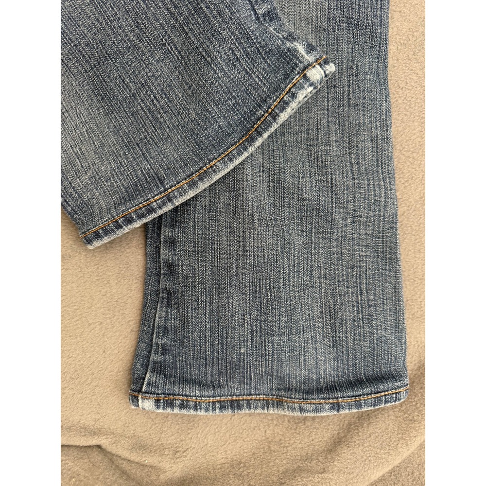 True Religion Gianna Moto Jeans Womens 30 Blue Denim Low Rise Biker Slim Flare - Picture 4 of 10